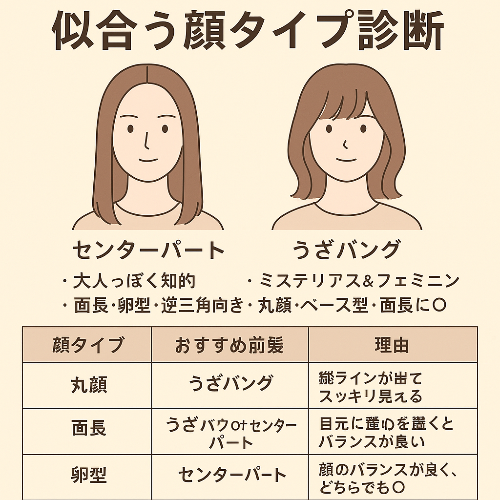 センターパートVSうざバング｜似合う顔タイプ診断付き