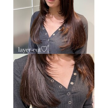 ワンカールで決まるレイヤーカットで簡単おしゃれ