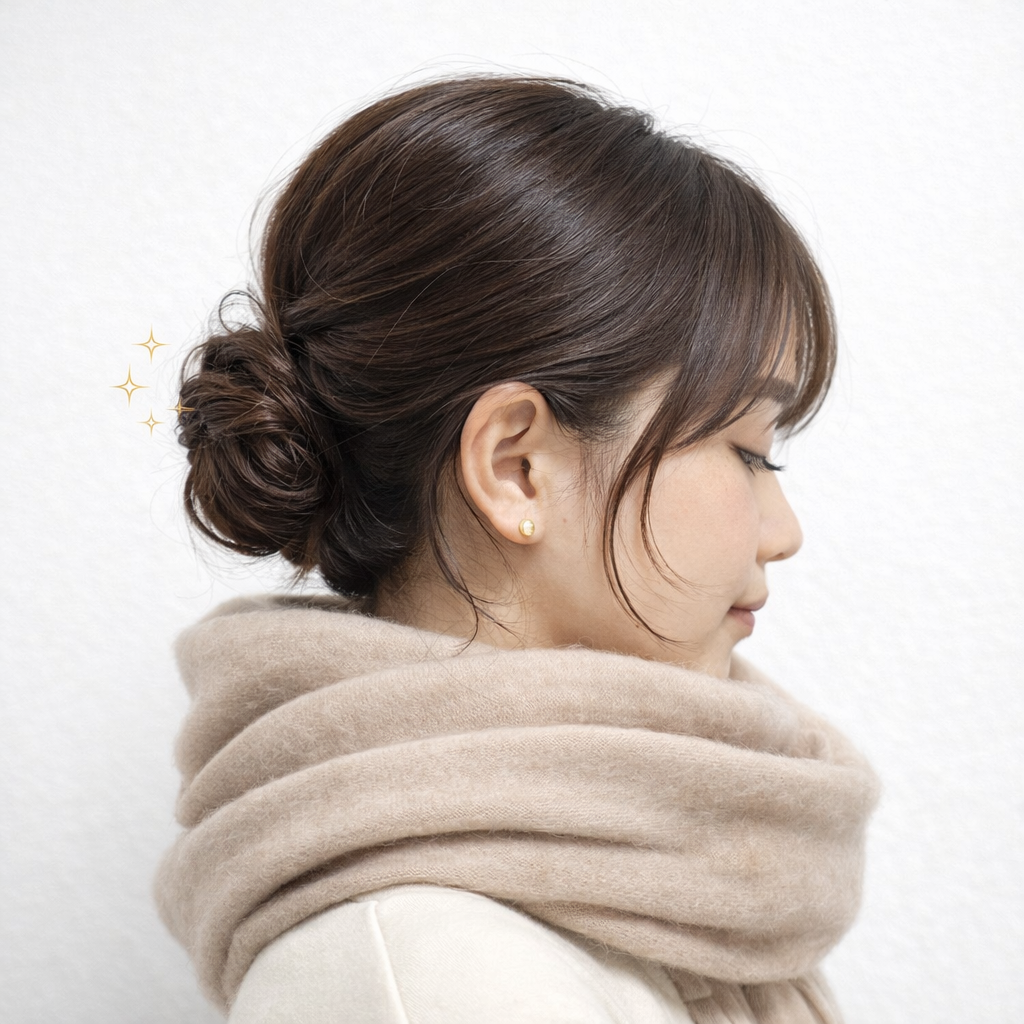 マフラーでも崩れない！まとめ髪＆アレンジ術