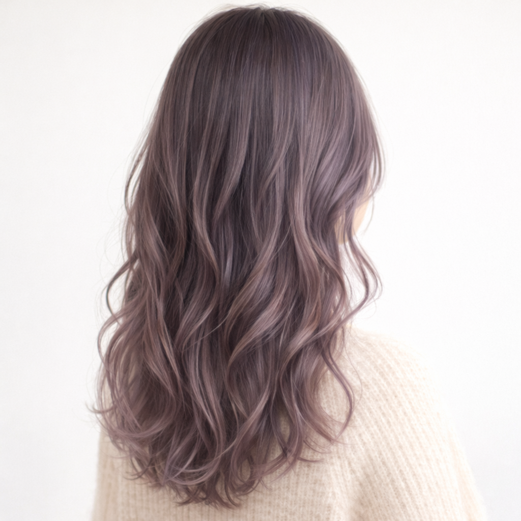 ブリーチ毛でも映える！冬の透明感カラー