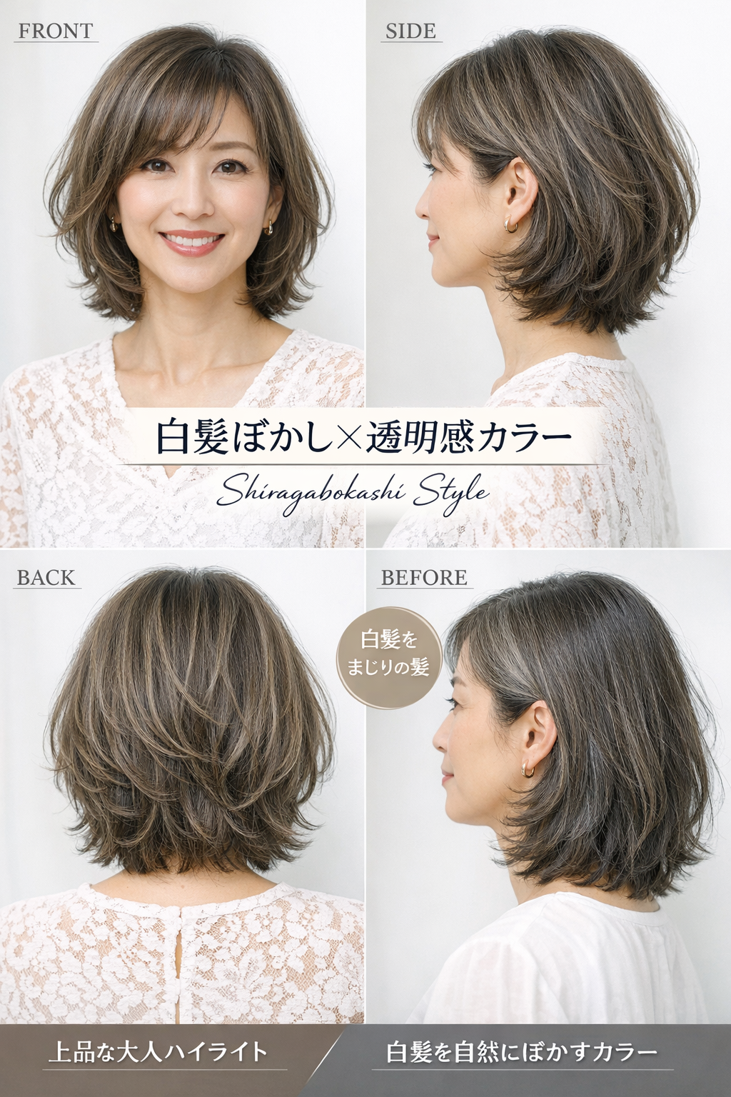 白髪ぼかし×透明感カラー完全ガイド｜30代40代女性向け
