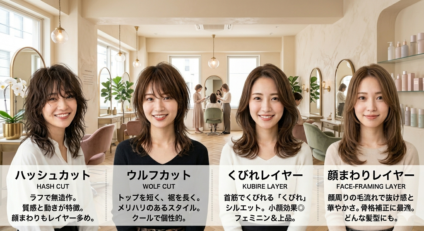 レイヤーカットの種類と似合わせ方